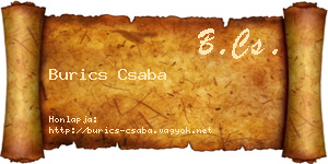 Burics Csaba névjegykártya